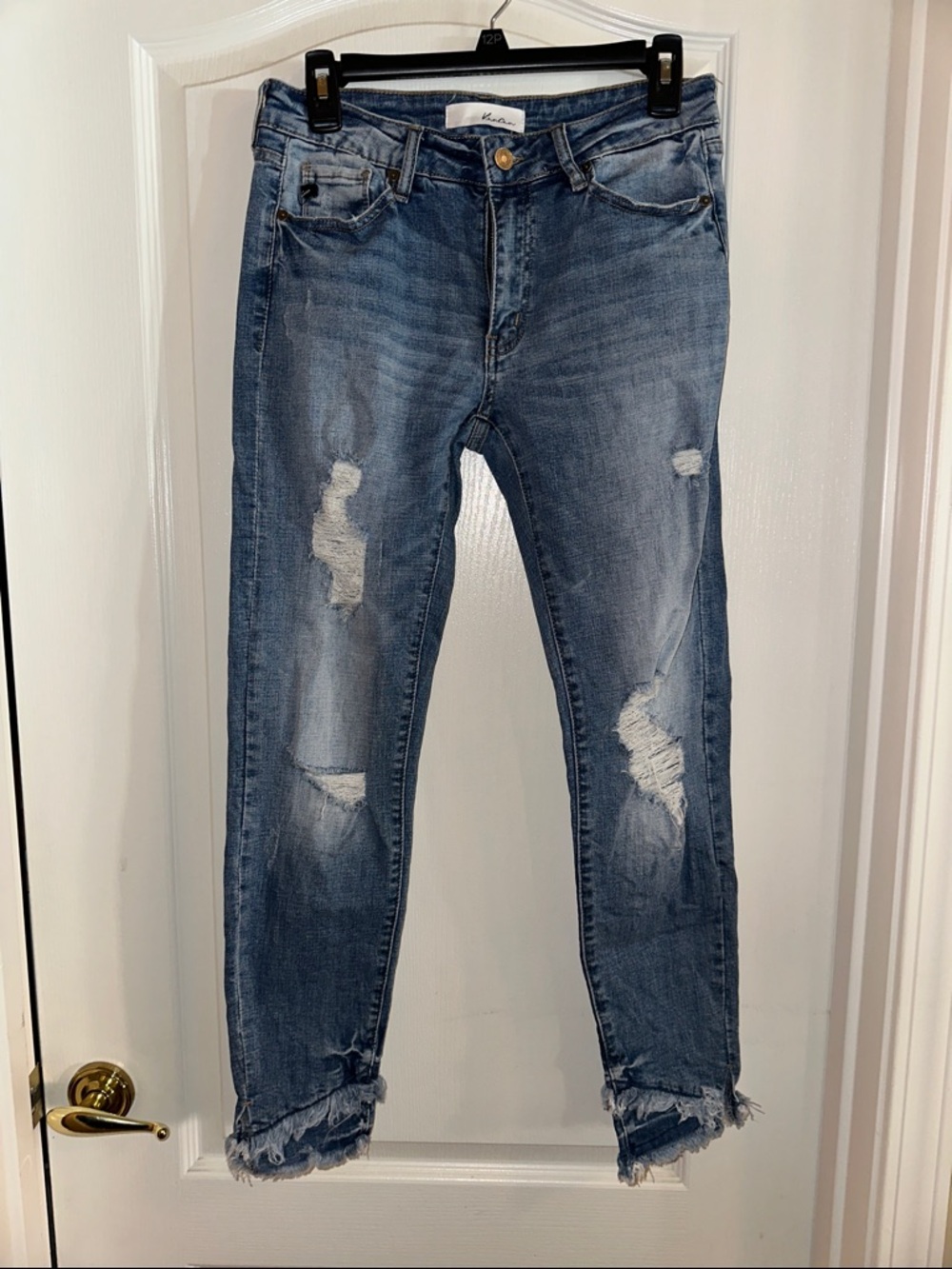 KanCan Distressed Dark Wash Ankle Jeans